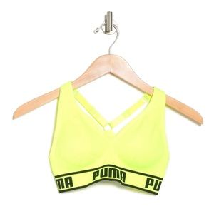 PUMA Sports Bra - Neon, Bright Yellow, Pop Art, Tie Dye, Black & Yellow